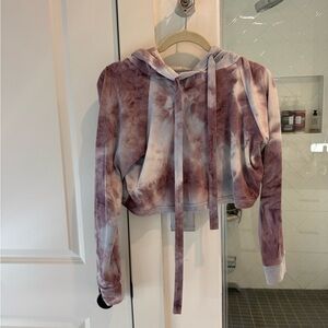 Set - ILLA ILLA Purple Tie-Dye Cropped Hoodie